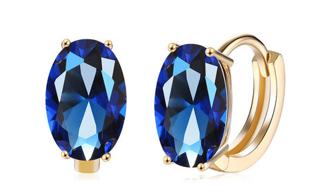 14K Gold Plating Large Diamond Cut  Elements Clip On Earrings- Two Options Available