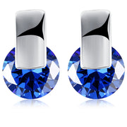 Sapphire Stud Earring in 18K White Gold Plated