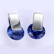 Sapphire Stud Earring in 18K White Gold Plated