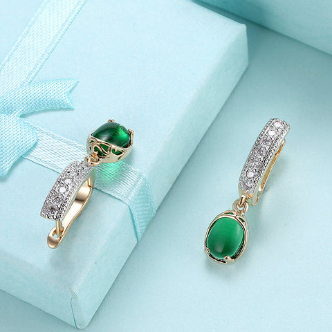 GreenStone Classic Resin Drop Earring in 18K Gold Plated