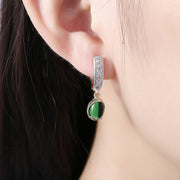 GreenStone Classic Resin Drop Earring in 18K Gold Plated