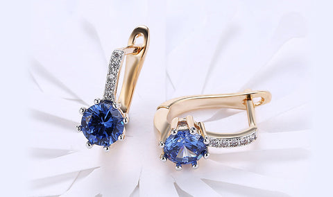 14K Gold Plating  Elements Starburst Leverback Pav&