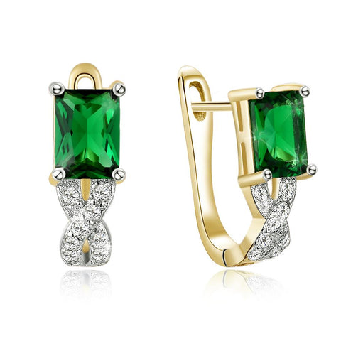 Green Emerald Cut Swarovski Twisted Earrings, Earring, ALILY , ALILY   jewelryjewelry deals, swarovski crystal jewelry, groupon jewelry,, jewelry for mom, 