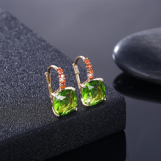 Green Asscher Cut Swarovski Pav&