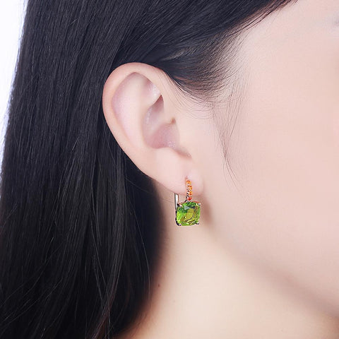 Green Asscher Cut Swarovski Pav&