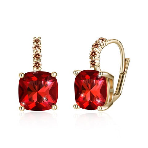 Red Asscher Cut  Pav&