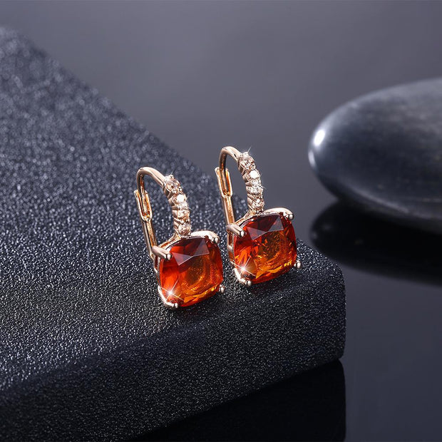 Red Asscher Cut  Pav&