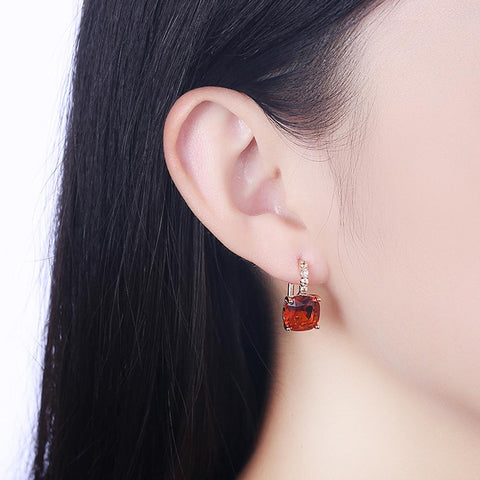 Red Asscher Cut  Pav&