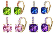 Asscher Cut Leverback Earrings Set in 18K Gold Plating Made with Swarovski Crystal, , ALILY , ALILY   jewelryjewelry deals, swarovski crystal jewelry, groupon jewelry,, jewelry for mom, 