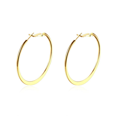 42mm Flat Hoop Earring in 18K Gold Plated, Earring, ALILY , ALILY   jewelryjewelry deals, swarovski crystal jewelry, groupon jewelry,, jewelry for mom, 