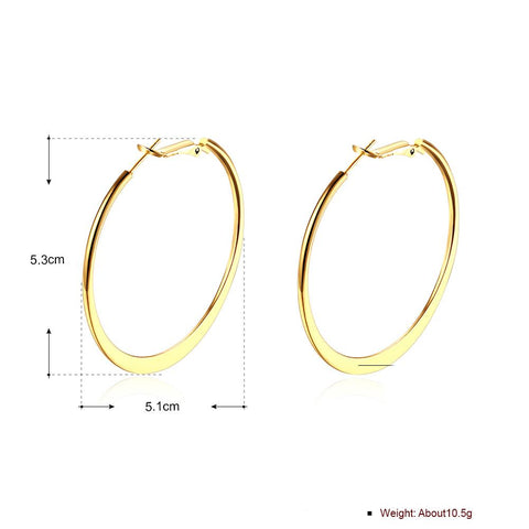 42mm Flat Hoop Earring in 18K Gold Plated, Earring, ALILY , ALILY   jewelryjewelry deals, swarovski crystal jewelry, groupon jewelry,, jewelry for mom, 