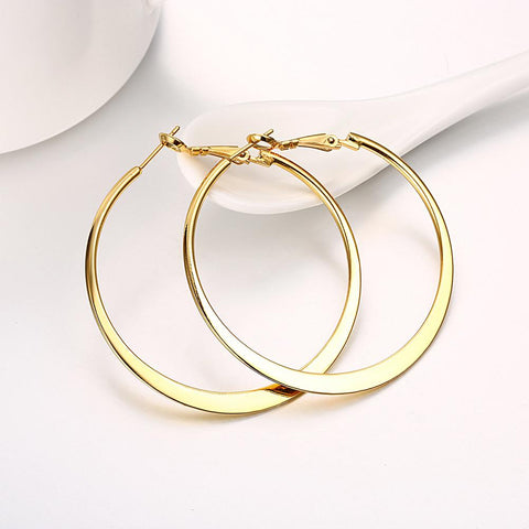 42mm Flat Hoop Earring in 18K Gold Plated, Earring, ALILY , ALILY   jewelryjewelry deals, swarovski crystal jewelry, groupon jewelry,, jewelry for mom, 