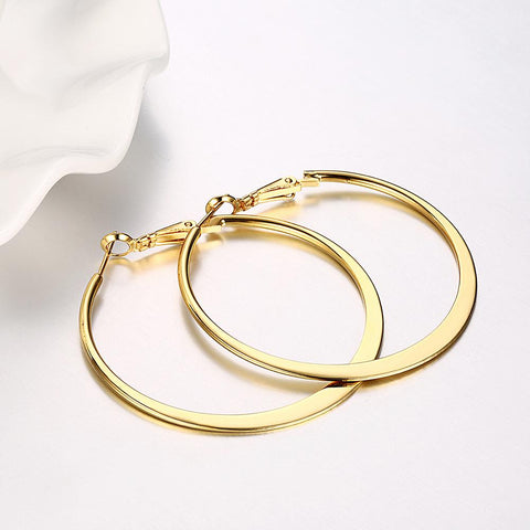 42mm Flat Hoop Earring in 18K Gold Plated, Earring, ALILY , ALILY   jewelryjewelry deals, swarovski crystal jewelry, groupon jewelry,, jewelry for mom, 