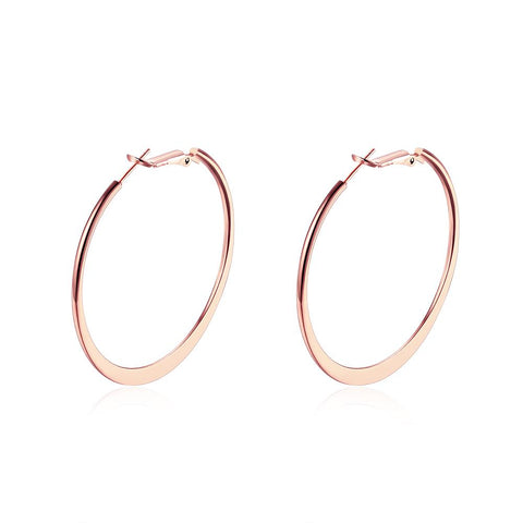 42mm Flat Hoop Earring in 18K Rose Gold Plated, Earring, ALILY , ALILY   jewelryjewelry deals, swarovski crystal jewelry, groupon jewelry,, jewelry for mom, 