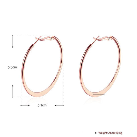 42mm Flat Hoop Earring in 18K Rose Gold Plated, Earring, ALILY , ALILY   jewelryjewelry deals, swarovski crystal jewelry, groupon jewelry,, jewelry for mom, 