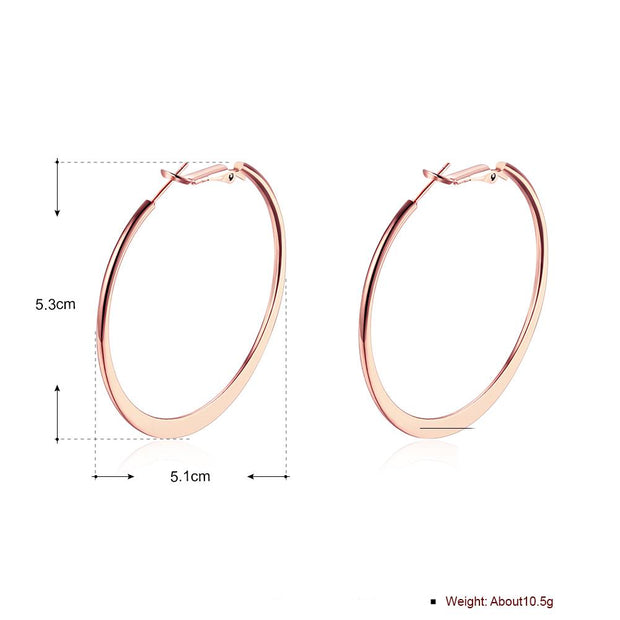 42mm Flat Hoop Earring in 18K Rose Gold Plated, Earring, ALILY , ALILY   jewelryjewelry deals, swarovski crystal jewelry, groupon jewelry,, jewelry for mom, 
