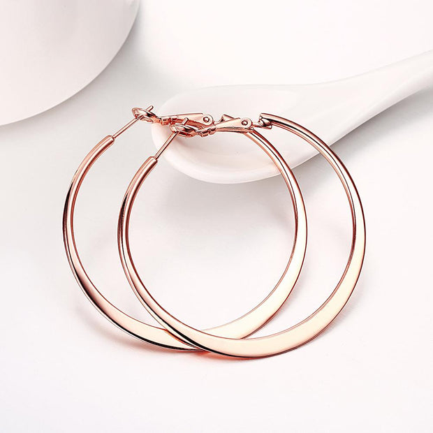 42mm Flat Hoop Earring in 18K Rose Gold Plated, Earring, ALILY , ALILY   jewelryjewelry deals, swarovski crystal jewelry, groupon jewelry,, jewelry for mom, 