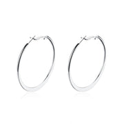 42mm Flat Hoop Earring in 18K White Gold Plated, Earring, ALILY , ALILY   jewelryjewelry deals, swarovski crystal jewelry, groupon jewelry,, jewelry for mom, 