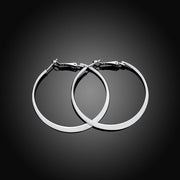42mm Flat Hoop Earring in 18K White Gold Plated, Earring, ALILY , ALILY   jewelryjewelry deals, swarovski crystal jewelry, groupon jewelry,, jewelry for mom, 