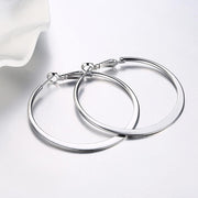 42mm Flat Hoop Earring in 18K White Gold Plated, Earring, ALILY , ALILY   jewelryjewelry deals, swarovski crystal jewelry, groupon jewelry,, jewelry for mom, 