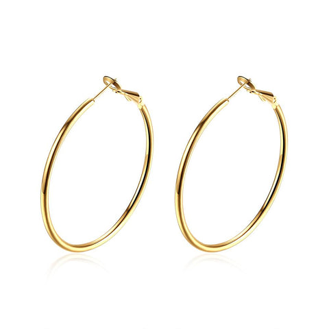 42mm Round Hoop Earring in 18K Gold Plated, Earring, ALILY , ALILY   jewelryjewelry deals, swarovski crystal jewelry, groupon jewelry,, jewelry for mom, 
