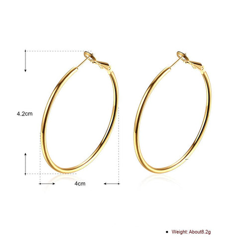 42mm Round Hoop Earring in 18K Gold Plated, Earring, ALILY , ALILY   jewelryjewelry deals, swarovski crystal jewelry, groupon jewelry,, jewelry for mom, 