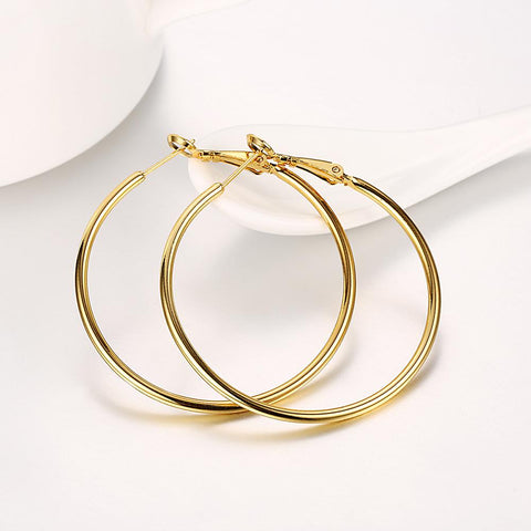 42mm Round Hoop Earring in 18K Gold Plated, Earring, ALILY , ALILY   jewelryjewelry deals, swarovski crystal jewelry, groupon jewelry,, jewelry for mom, 