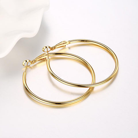 42mm Round Hoop Earring in 18K Gold Plated, Earring, ALILY , ALILY   jewelryjewelry deals, swarovski crystal jewelry, groupon jewelry,, jewelry for mom, 