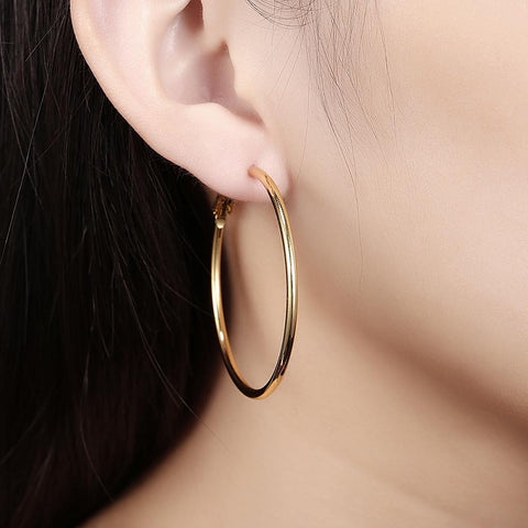 42mm Round Hoop Earring in 18K Gold Plated, Earring, ALILY , ALILY   jewelryjewelry deals, swarovski crystal jewelry, groupon jewelry,, jewelry for mom, 