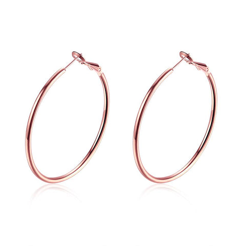 42mm Round Hoop Earring in 18K Rose Gold Plated, Earring, ALILY , ALILY   jewelryjewelry deals, swarovski crystal jewelry, groupon jewelry,, jewelry for mom, 