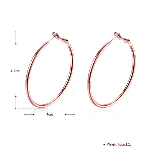 42mm Round Hoop Earring in 18K Rose Gold Plated, Earring, ALILY , ALILY   jewelryjewelry deals, swarovski crystal jewelry, groupon jewelry,, jewelry for mom, 