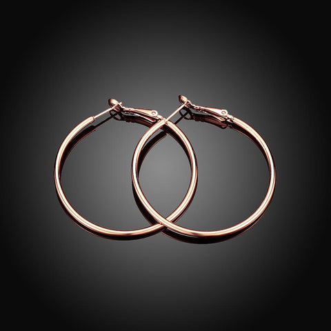 42mm Round Hoop Earring in 18K Rose Gold Plated, Earring, ALILY , ALILY   jewelryjewelry deals, swarovski crystal jewelry, groupon jewelry,, jewelry for mom, 