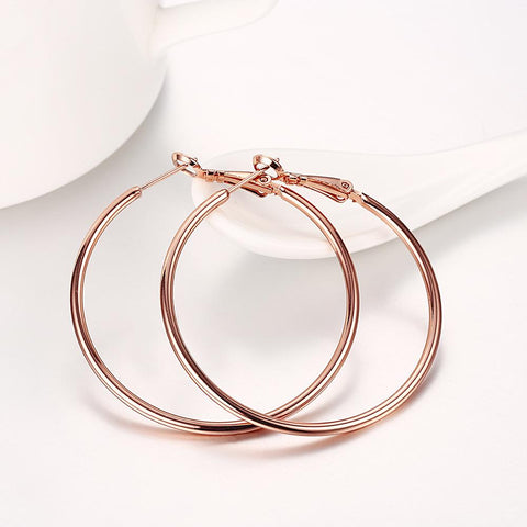 42mm Round Hoop Earring in 18K Rose Gold Plated, Earring, ALILY , ALILY   jewelryjewelry deals, swarovski crystal jewelry, groupon jewelry,, jewelry for mom, 