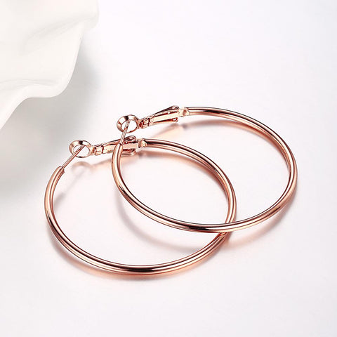 42mm Round Hoop Earring in 18K Rose Gold Plated, Earring, ALILY , ALILY   jewelryjewelry deals, swarovski crystal jewelry, groupon jewelry,, jewelry for mom, 
