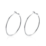 42mm Round Hoop Earring in 18K White Gold Plated, Earring, ALILY , ALILY   jewelryjewelry deals, swarovski crystal jewelry, groupon jewelry,, jewelry for mom, 