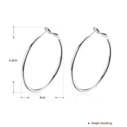 42mm Round Hoop Earring in 18K White Gold Plated, Earring, ALILY , ALILY   jewelryjewelry deals, swarovski crystal jewelry, groupon jewelry,, jewelry for mom, 