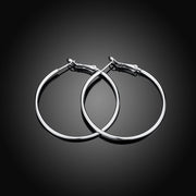 42mm Round Hoop Earring in 18K White Gold Plated, Earring, ALILY , ALILY   jewelryjewelry deals, swarovski crystal jewelry, groupon jewelry,, jewelry for mom, 