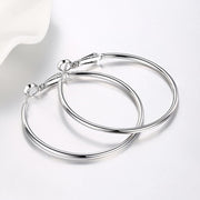 42mm Round Hoop Earring in 18K White Gold Plated, Earring, ALILY , ALILY   jewelryjewelry deals, swarovski crystal jewelry, groupon jewelry,, jewelry for mom, 