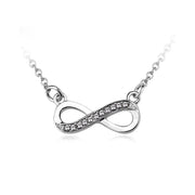 Infinity Design Micro-Pav'e White Gold Necklace, , ALILY , ALILY  fashion jewelry, cheap jewelry, jewelry for mom, 