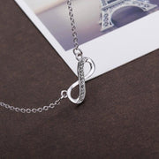 Infinity Design Micro-Pav'e White Gold Necklace, , ALILY , ALILY  fashion jewelry, cheap jewelry, jewelry for mom, 