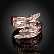 Swirl Cocktail Ring Made with Swarovski in 14K Rose Gold - ALILY  www..com fashion jewelry for women