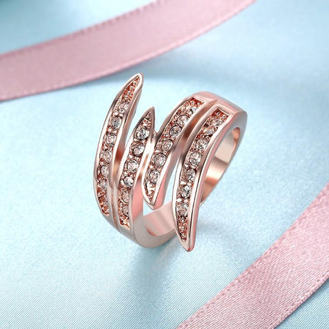 Swirl Cocktail Ring Made with Swarovski in 14K Rose Gold - ALILY  www..com fashion jewelry for women