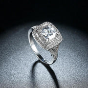 2.50 ct Cushion Double Halo Square Engagement Ring, Rings, ALILY , ALILY   jewelryjewelry deals, swarovski crystal jewelry, groupon jewelry,, jewelry for mom, 