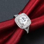 2.50 ct Cushion Double Halo Square Engagement Ring, Rings, ALILY , ALILY   jewelryjewelry deals, swarovski crystal jewelry, groupon jewelry,, jewelry for mom, 