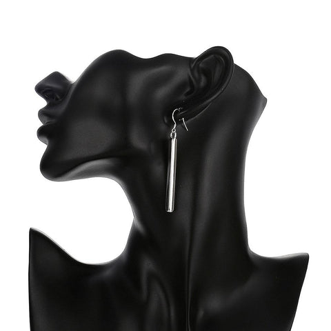 Sleek Vertical Drop Bar Earrings in Sterling Silver Plating - ALILY  www..com fashion jewelry for women