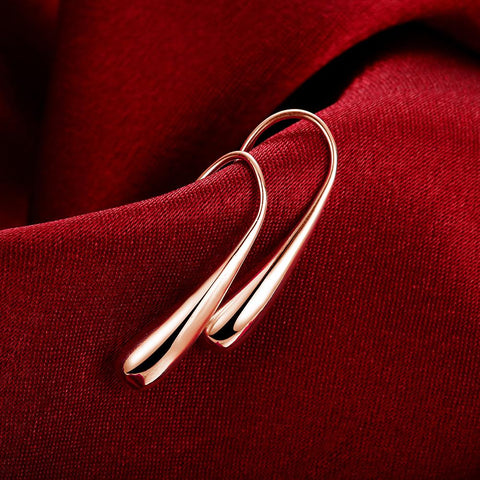 Fish Hook Hoop Earrings in Gold, Rose Gold, White Gold, , ALILY , ALILY   jewelryjewelry deals, swarovski crystal jewelry, groupon jewelry,, jewelry for mom, 