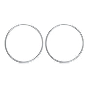 50mm Smooth Hoop Earring in 18K White Gold Plated, Earring, ALILY , ALILY   jewelryjewelry deals, swarovski crystal jewelry, groupon jewelry,, jewelry for mom, 