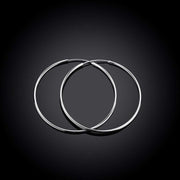 50mm Smooth Hoop Earring in 18K White Gold Plated, Earring, ALILY , ALILY   jewelryjewelry deals, swarovski crystal jewelry, groupon jewelry,, jewelry for mom, 