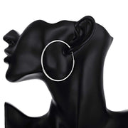 50mm Smooth Hoop Earring in 18K White Gold Plated, Earring, ALILY , ALILY   jewelryjewelry deals, swarovski crystal jewelry, groupon jewelry,, jewelry for mom, 