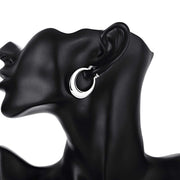 French Locksmooth Hoop Earring in 18K White Gold Plated
